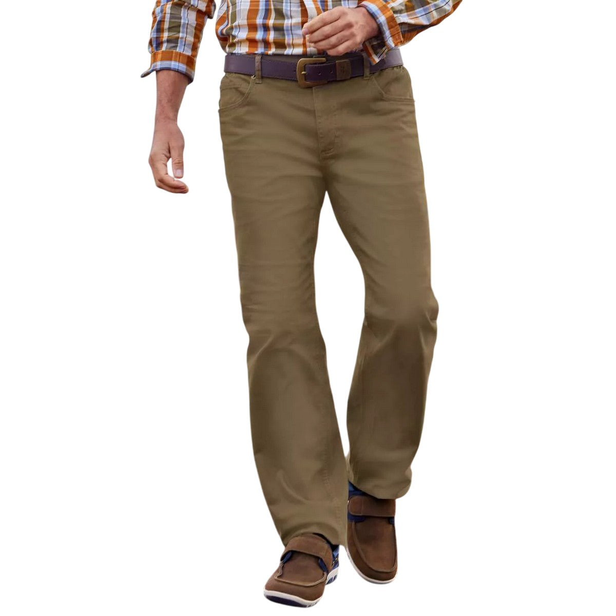 Brown - Lifestyle - Atlas For Men Mens Elasticated Waist Regular Trousers