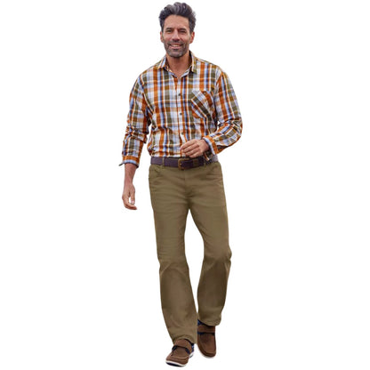 Brown - Pack Shot - Atlas For Men Mens Elasticated Waist Regular Trousers