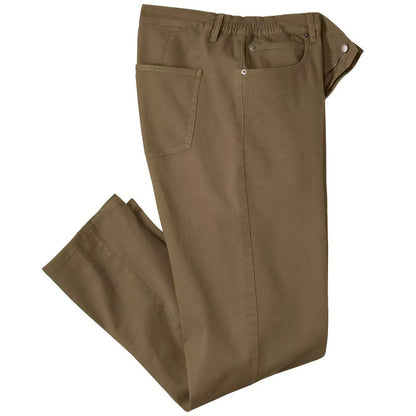 Brown - Front - Atlas For Men Mens Elasticated Waist Regular Trousers