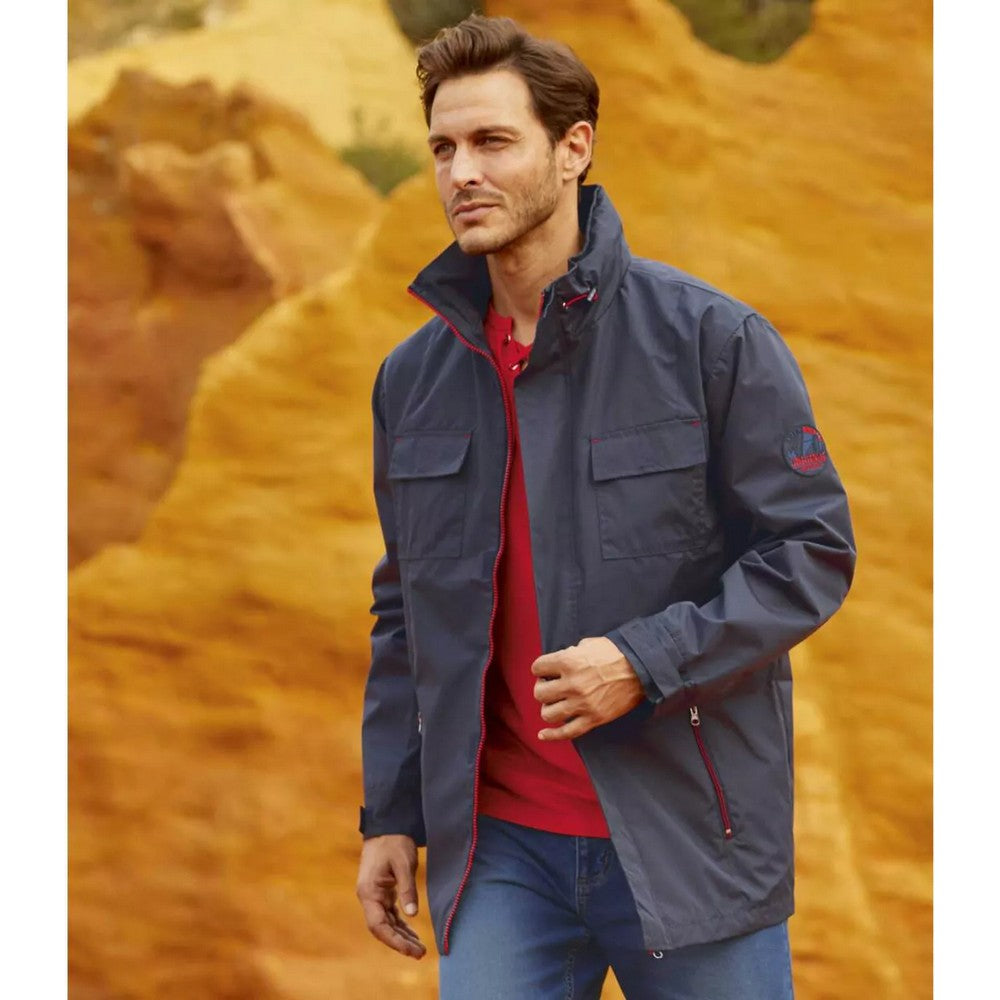 Navy - Back - Atlas For Men Mens Full Zip Windbreaker
