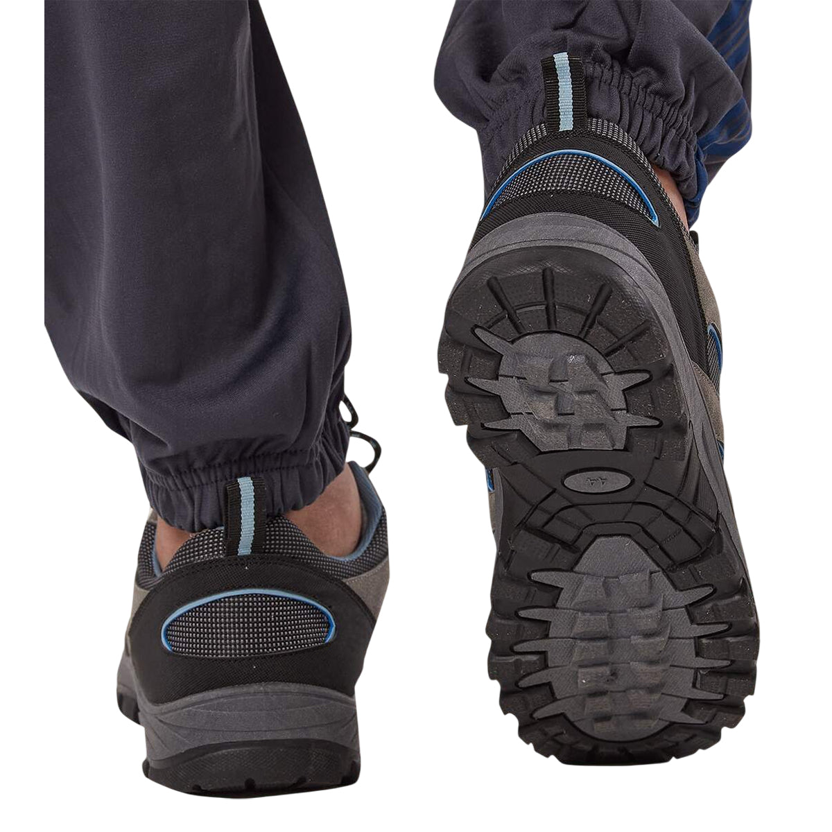 Grey-Black-Blue - Back - Atlas For Men Mens Water Repellent All Terrain Shoes