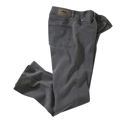 Grey - Side - Atlas For Men Mens Stretch Regular Jeans