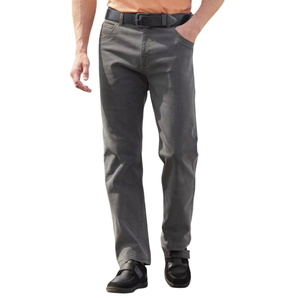 Grey-Blue - Side - Atlas For Men Mens Stretch Regular Jeans (Pack of 2)