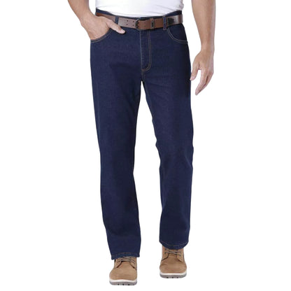 Grey-Blue - Back - Atlas For Men Mens Stretch Regular Jeans (Pack of 2)