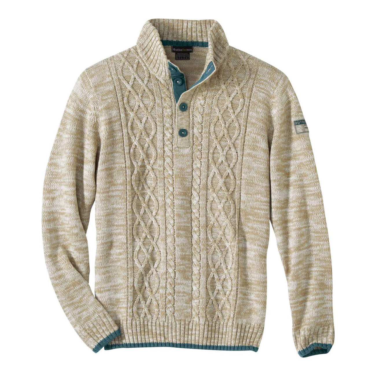 Beige - Front - Atlas For Men Mens Mottled Jumper