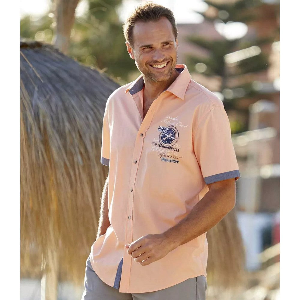 Coral - Side - Atlas For Men Mens Short-Sleeved Shirt