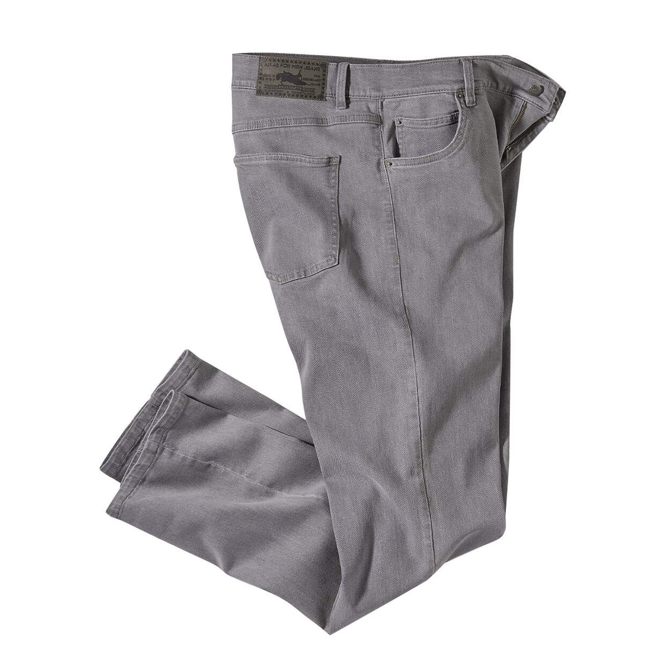 Grey - Front - Atlas For Men Mens Denim Jeans