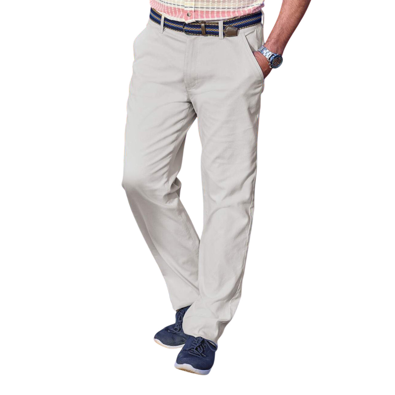 Grey - Back - Atlas For Men Mens Twill Stretch Chinos