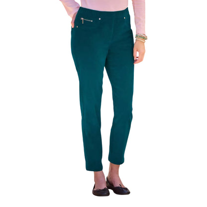 Green - Back - Atlas for Women Womens-Ladies Corduroy Treggings