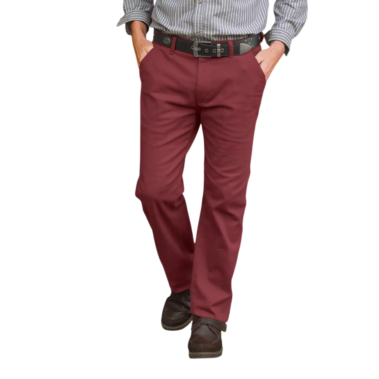 Burgundy - Back - Atlas For Men Mens Stretch Chinos