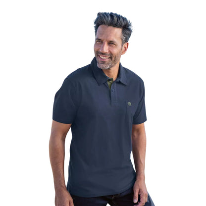 Khaki Green-Yellow-Navy - Back - Atlas For Men Mens Cotton Polo Shirt (Pack Of 3)