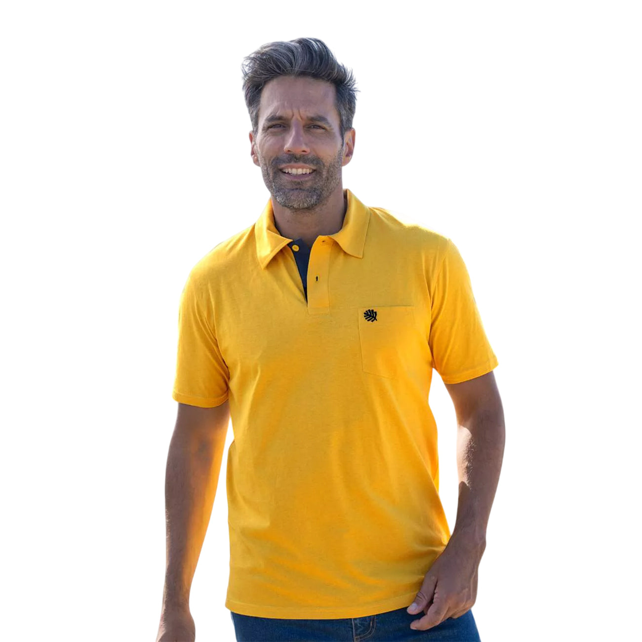 Khaki Green-Yellow-Navy - Side - Atlas For Men Mens Cotton Polo Shirt (Pack Of 3)