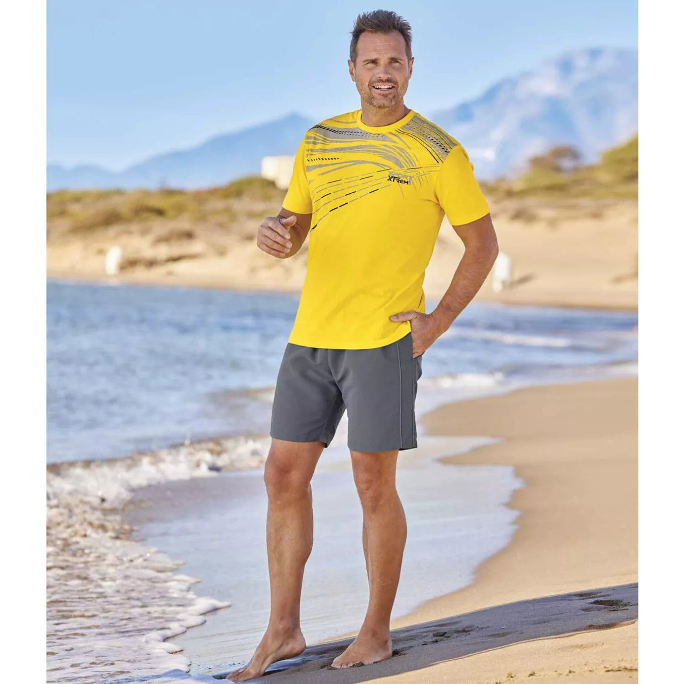 Grey-Black - Back - Atlas For Men Mens Sporty Shorts (Pack of 2)