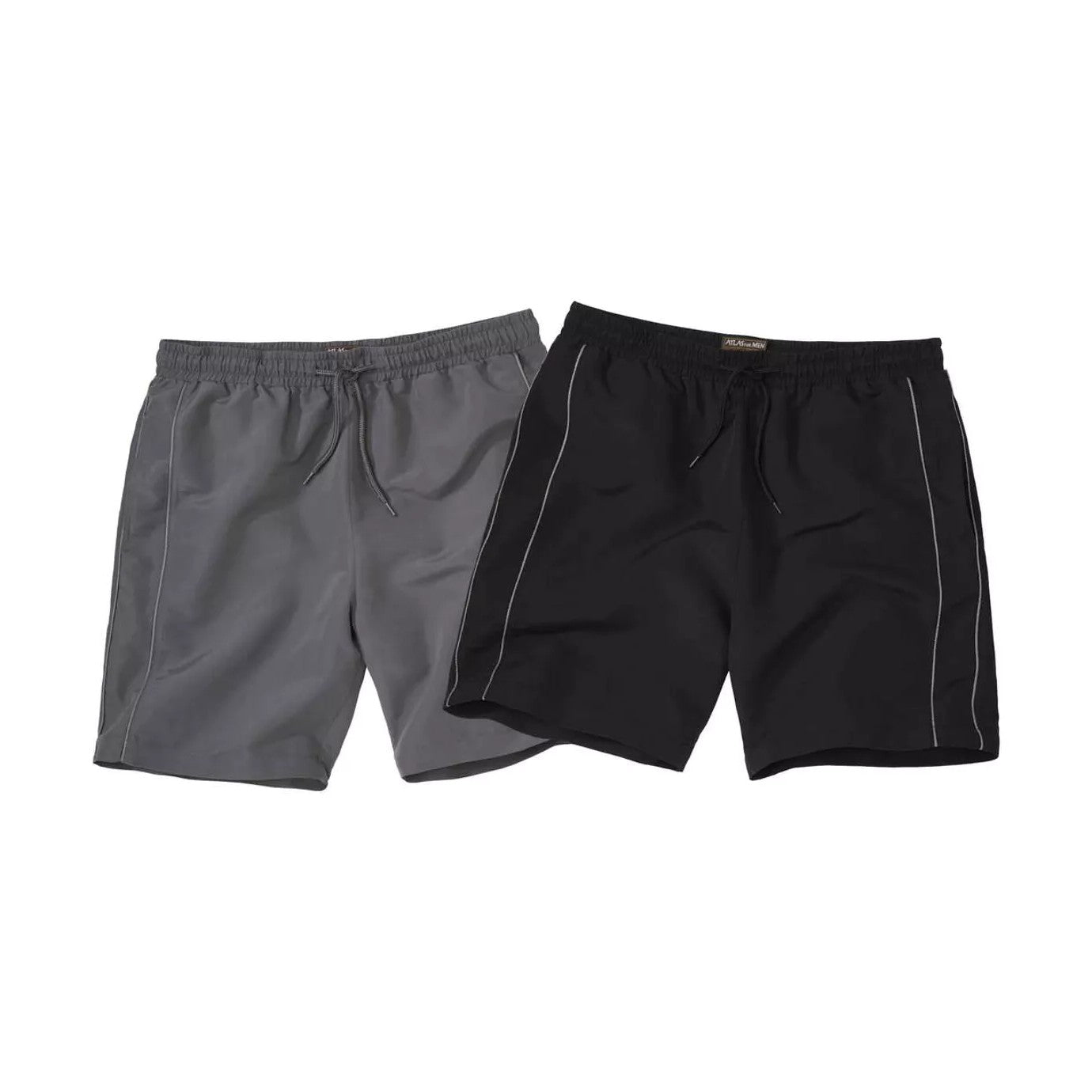 Grey-Black - Front - Atlas For Men Mens Sporty Shorts (Pack of 2)