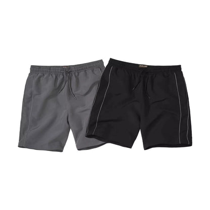Grey-Black - Front - Atlas For Men Mens Sporty Shorts (Pack of 2)