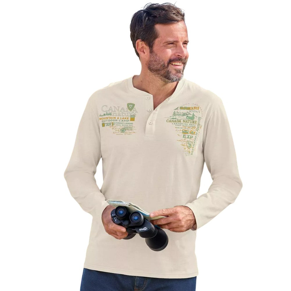 Green-Beige - Back - Atlas For Men Mens Adventurer Long-Sleeved Top (Pack of 2)