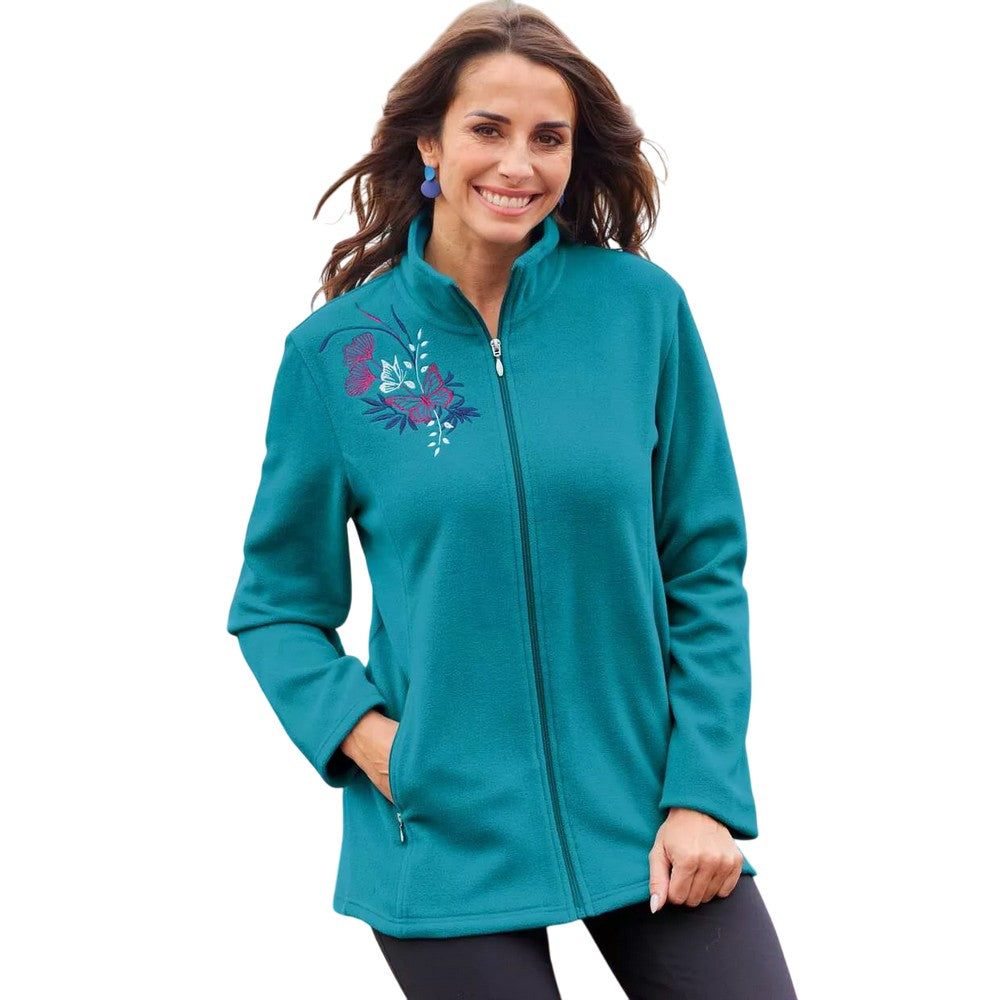Mallard Blue-Ecru - Side - Atlas for Women Womens-Ladies Microfleece Jacket (Pack of 2)