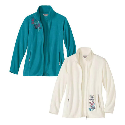 Mallard Blue-Ecru - Front - Atlas for Women Womens-Ladies Microfleece Jacket (Pack of 2)