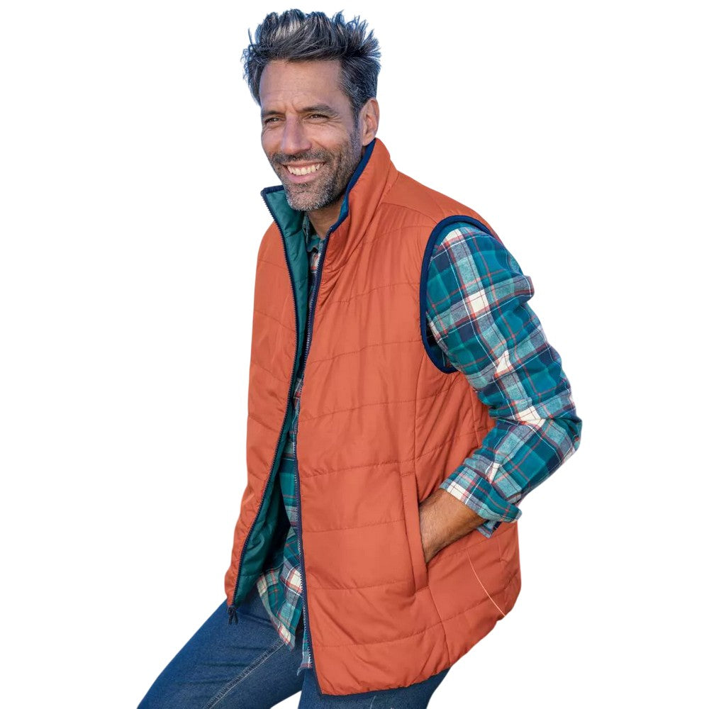 Pigeon Blue-Orange - Lifestyle - Atlas For Men Mens Reversible Padded Sleeveless Gilet