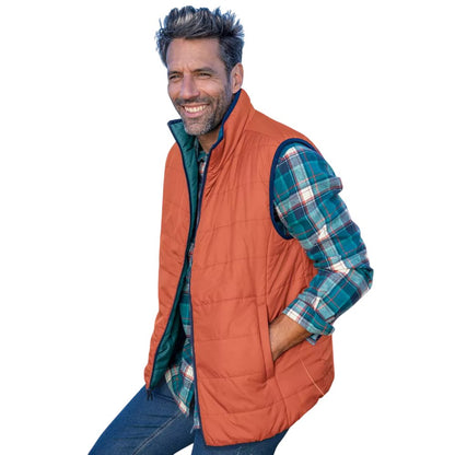Pigeon Blue-Orange - Lifestyle - Atlas For Men Mens Reversible Padded Sleeveless Gilet