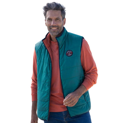 Pigeon Blue-Orange - Side - Atlas For Men Mens Reversible Padded Sleeveless Gilet