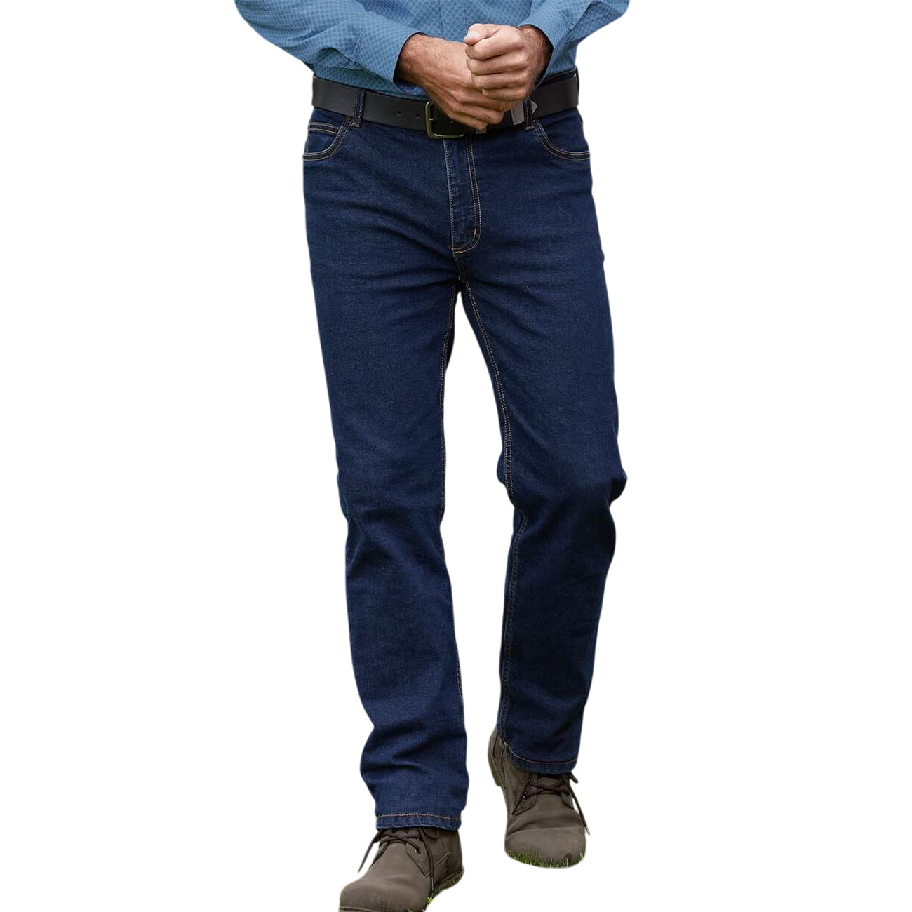 Dark Blue - Back - Atlas For Men Mens Regular Jeans