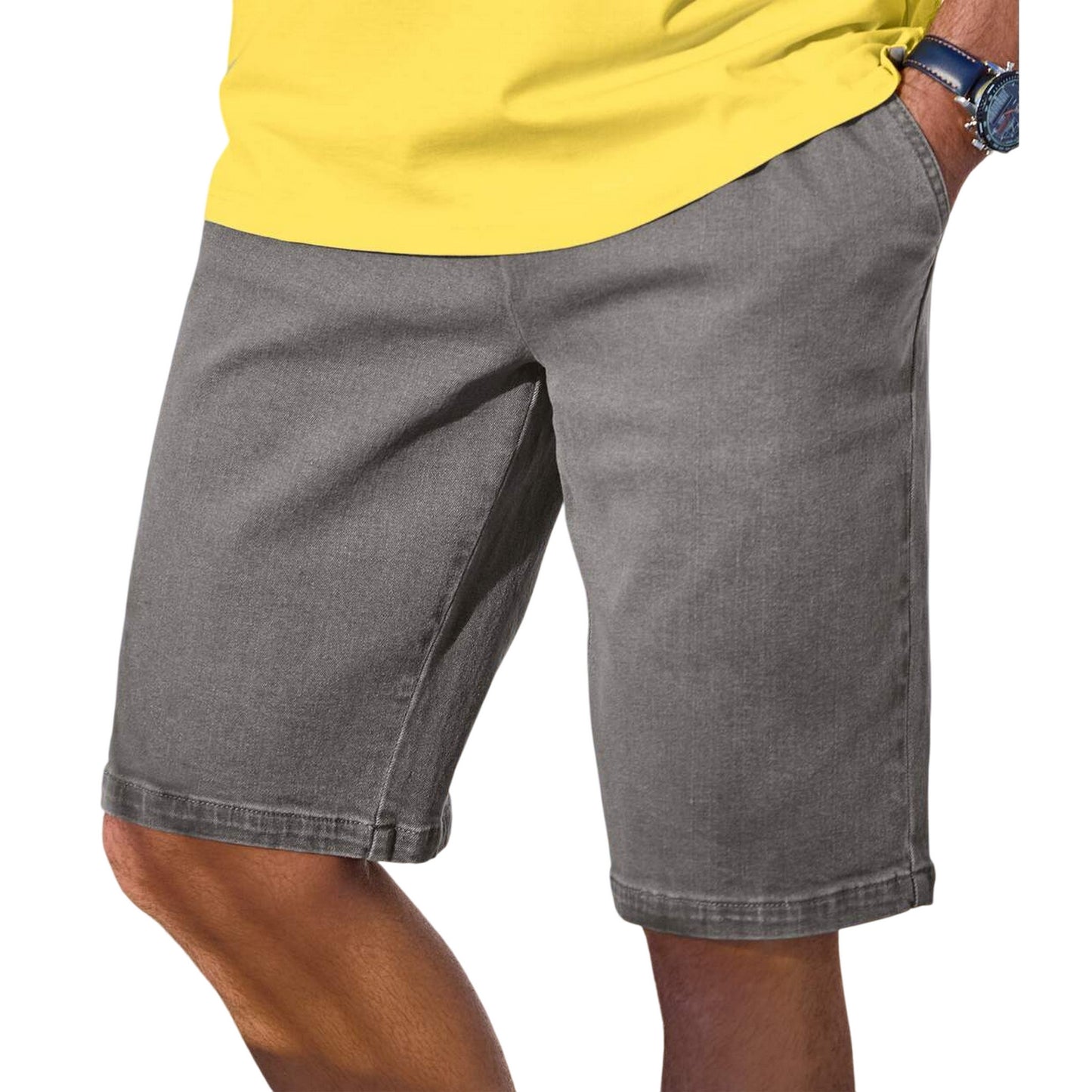 Grey - Back - Atlas For Men Mens Denim Relaxed Fit Shorts