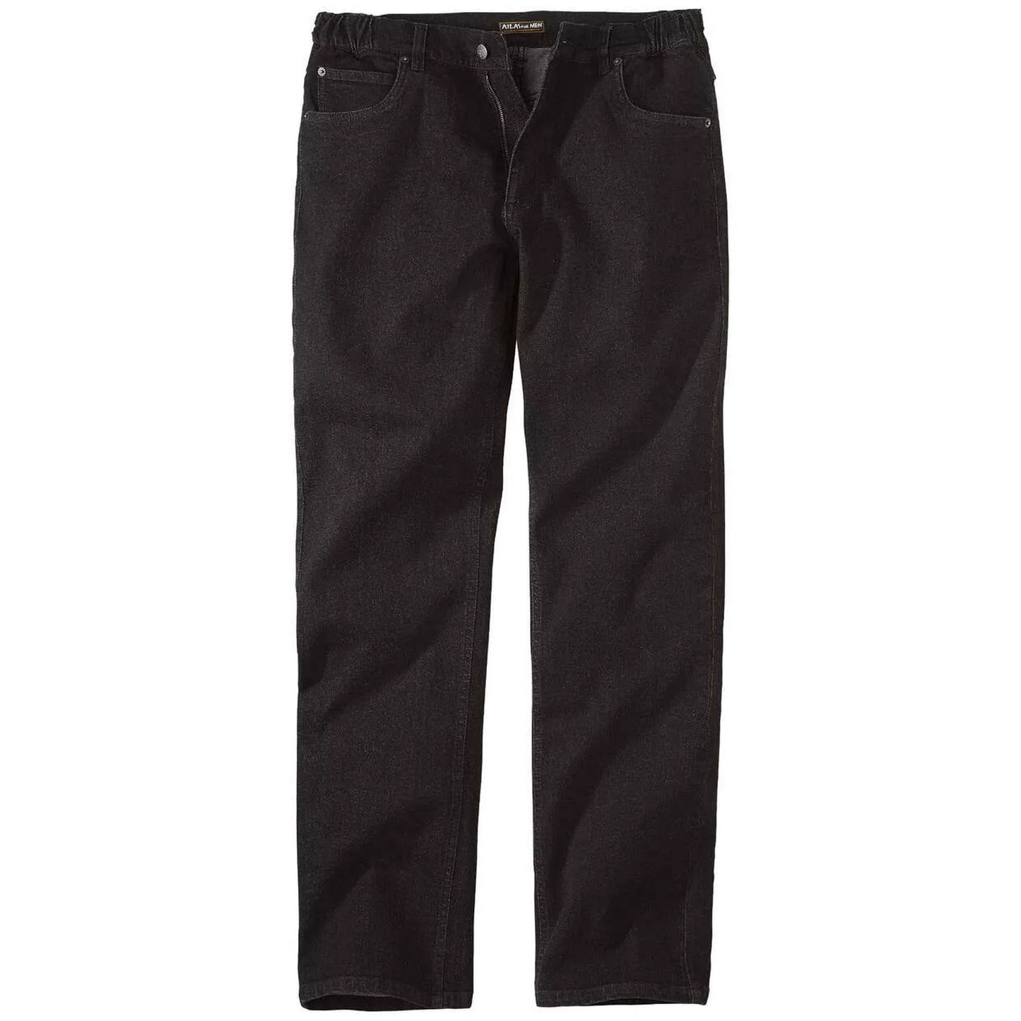 Black - Front - Atlas For Men Mens Part Elasticated Jeans