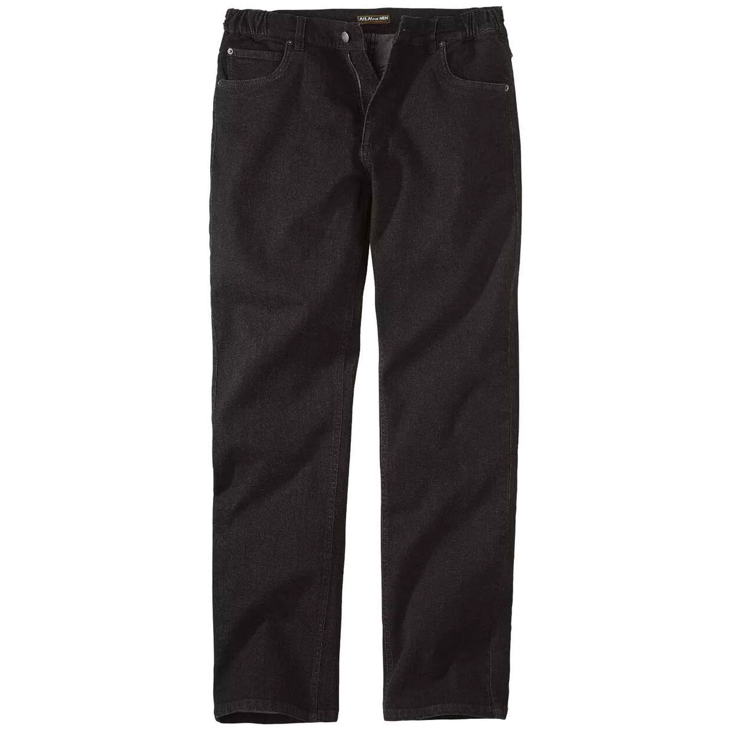 Black - Front - Atlas For Men Mens Part Elasticated Jeans