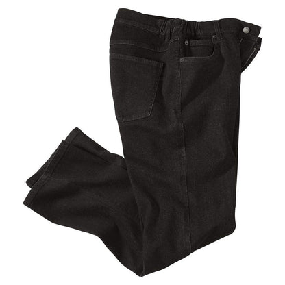 Black - Back - Atlas For Men Mens Part Elasticated Jeans