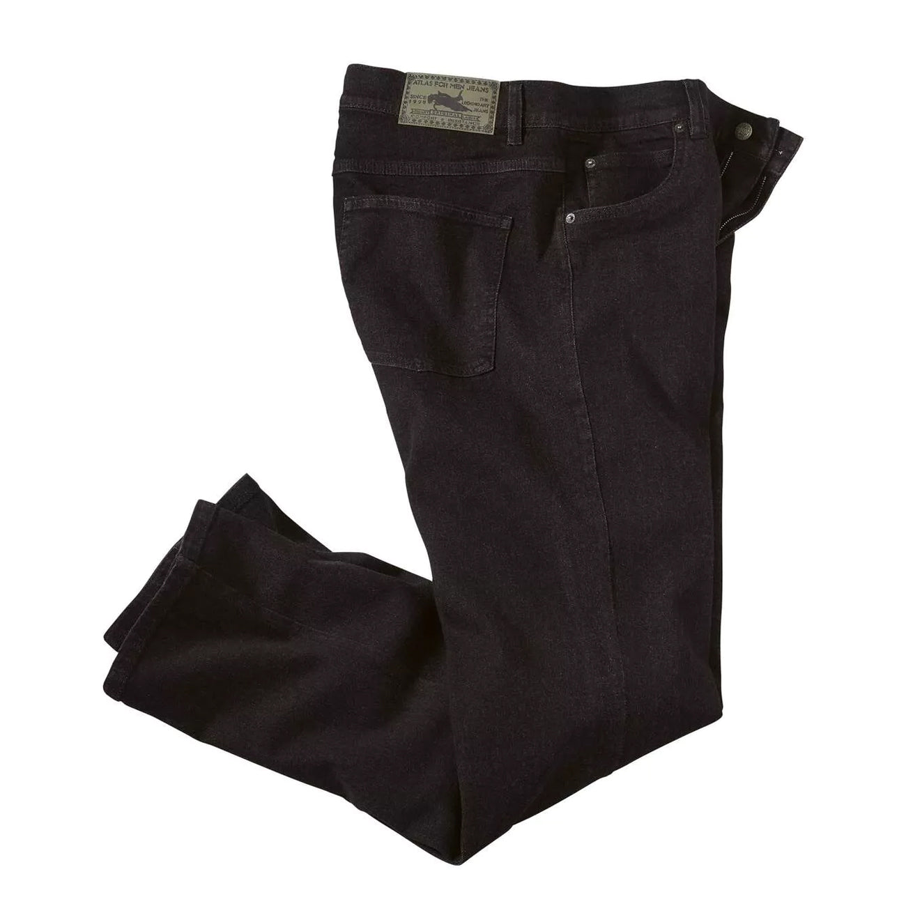 Black - Front - Atlas For Men Mens Regular Jeans