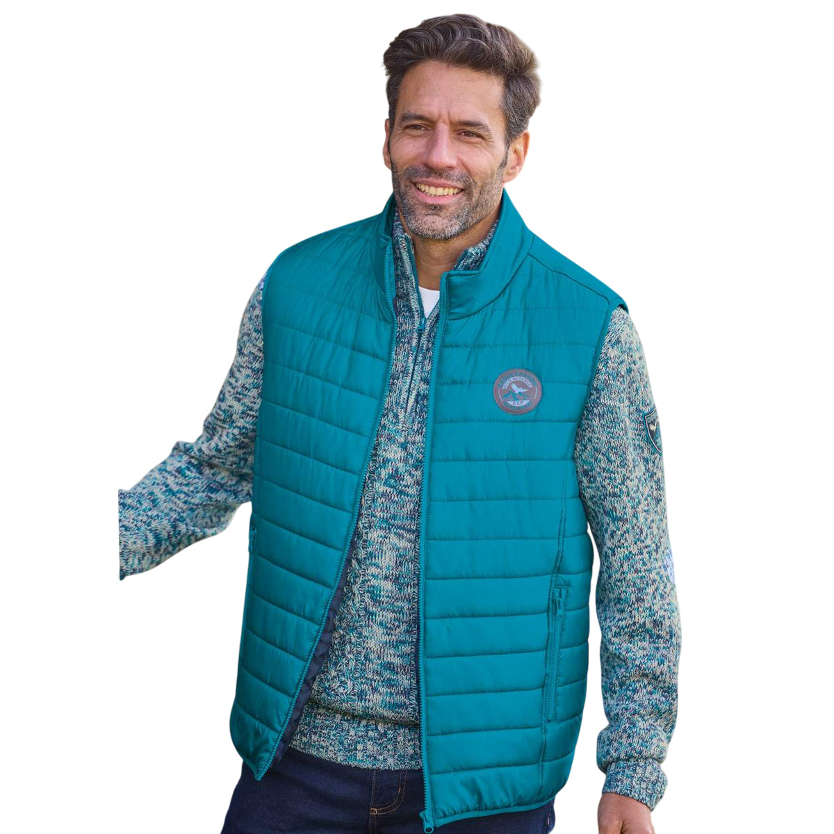 Pigeon Blue - Back - Atlas For Men Mens Water Repellent Padded Gilet