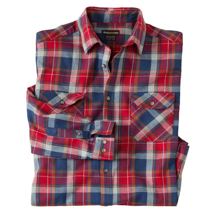 Red-Blue - Front - Atlas For Men Mens Checked Flannel Shirt