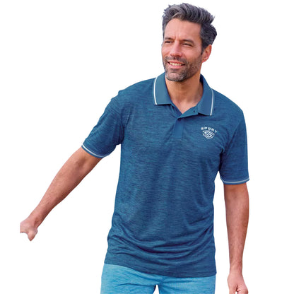 Navy Blue-Turquoise - Back - Atlas For Men Mens Polo Shirt (Pack of 2)