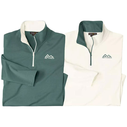 Green-White - Front - Atlas For Men Mens Jersey Quarter Zip Top (Pack of 2)