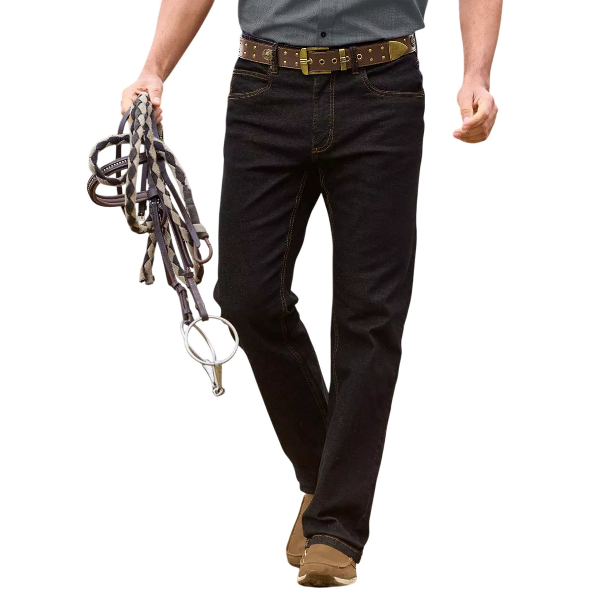 Black - Back - Atlas For Men Mens Stretch Regular Jeans