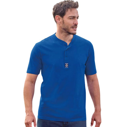 Blue-Brown-Ecru - Back - Atlas For Men Mens Henley T-Shirt (Pack of 3)