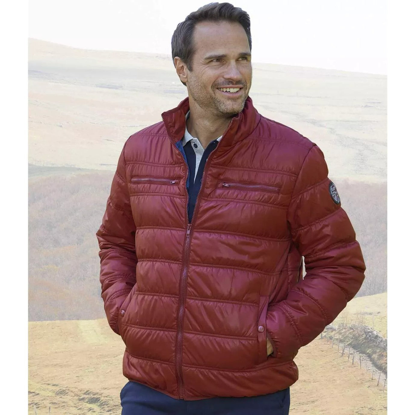 Burgundy - Back - Atlas For Men Mens Full Zip Puffer Jacket