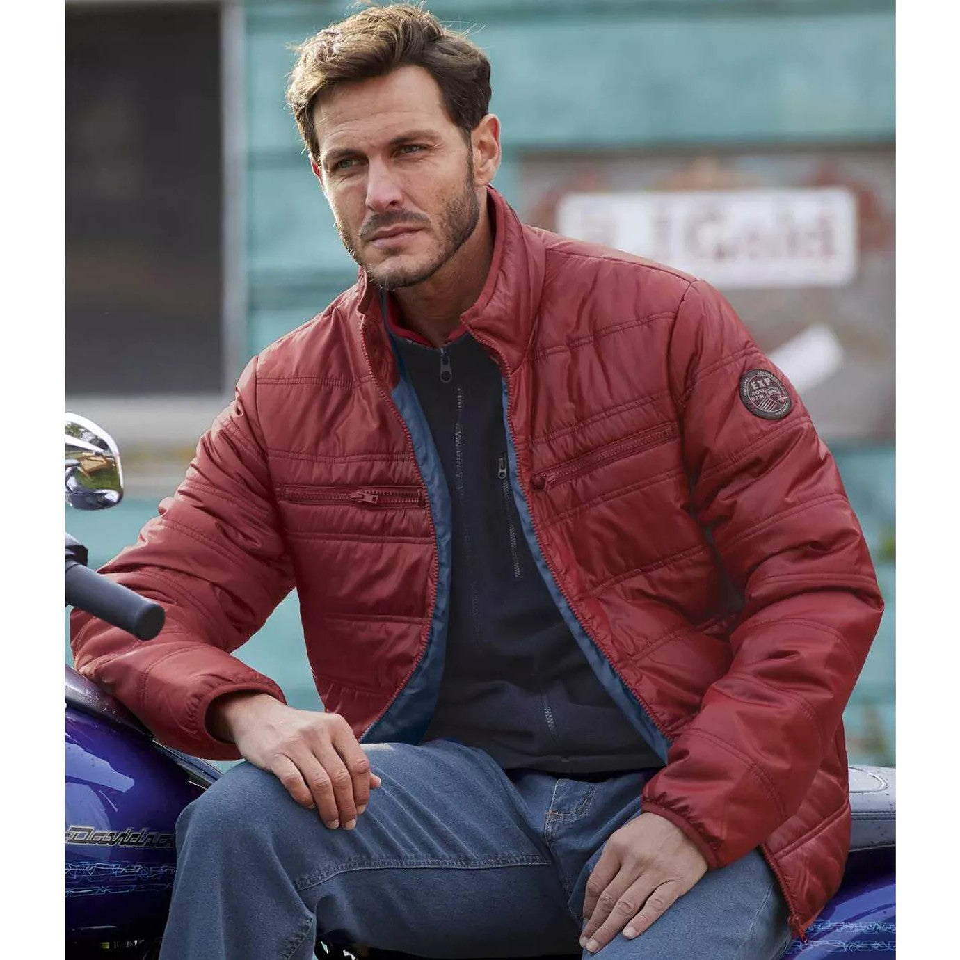 Burgundy - Lifestyle - Atlas For Men Mens Full Zip Puffer Jacket