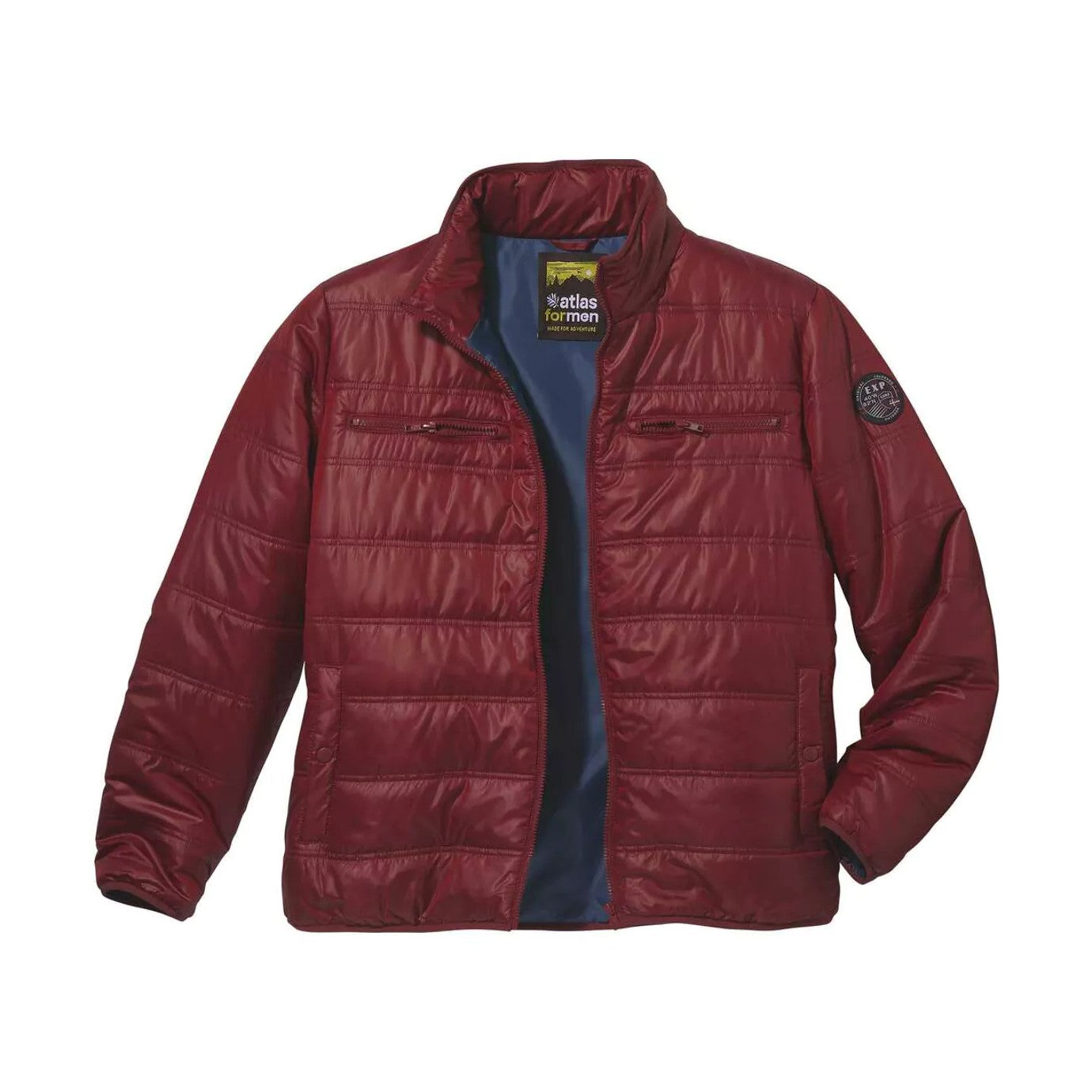 Burgundy - Front - Atlas For Men Mens Full Zip Puffer Jacket