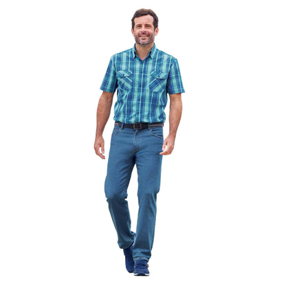 Blue - Side - Atlas For Men Mens Regular Jeans