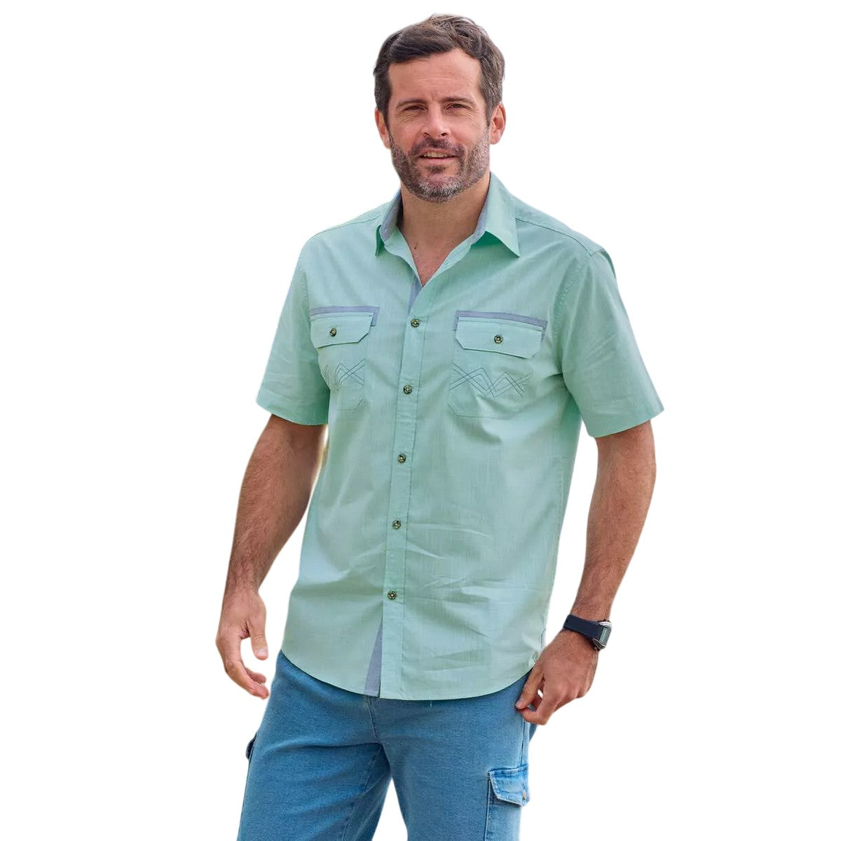 Turquoise - Pack Shot - Atlas For Men Mens Slub Shirt