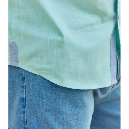 Turquoise - Side - Atlas For Men Mens Slub Shirt