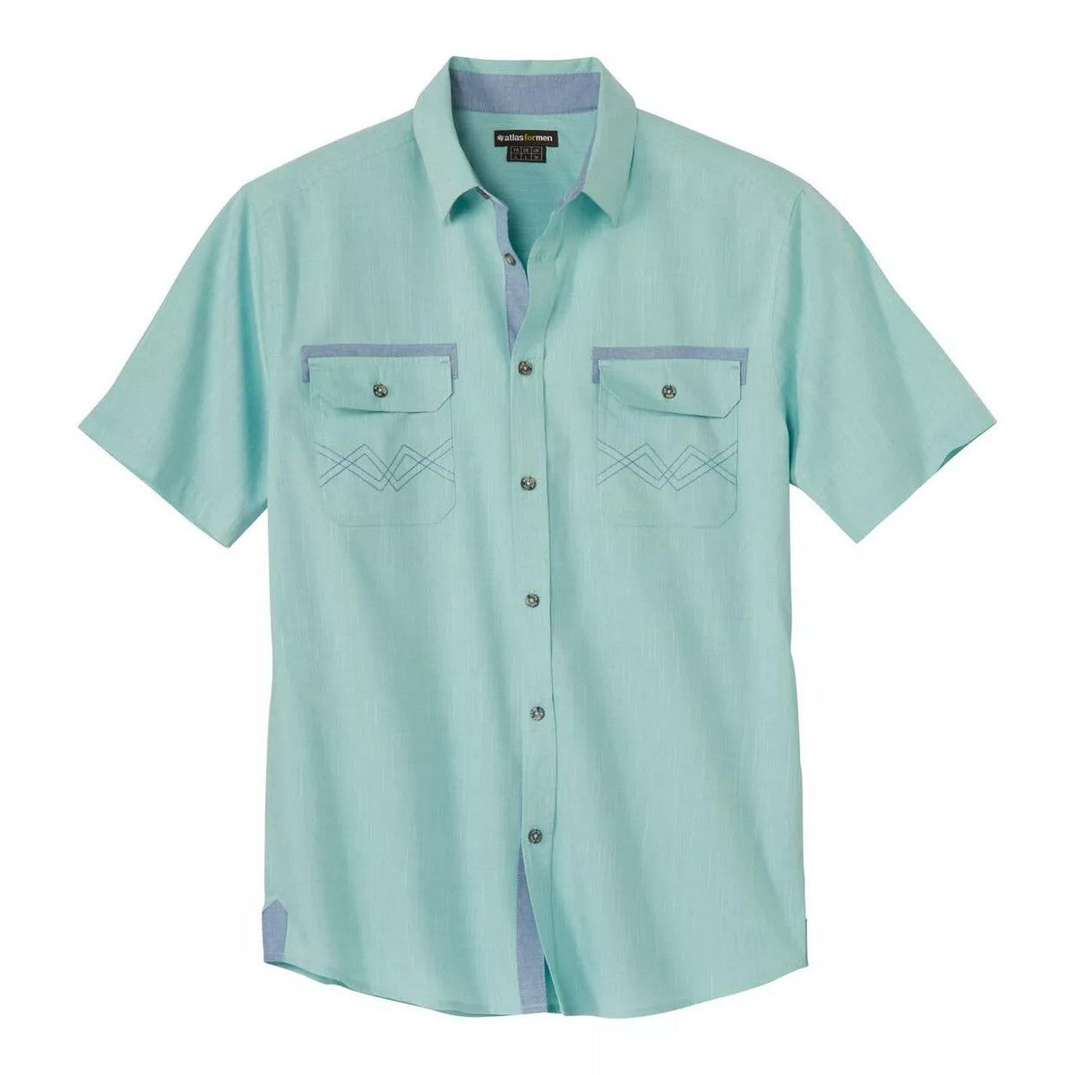 Turquoise - Front - Atlas For Men Mens Slub Shirt