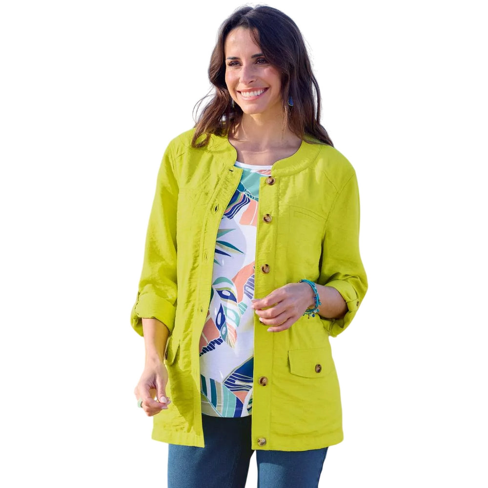 Lime Green - Side - Atlas for Women Womens-Ladies Safari Jacket