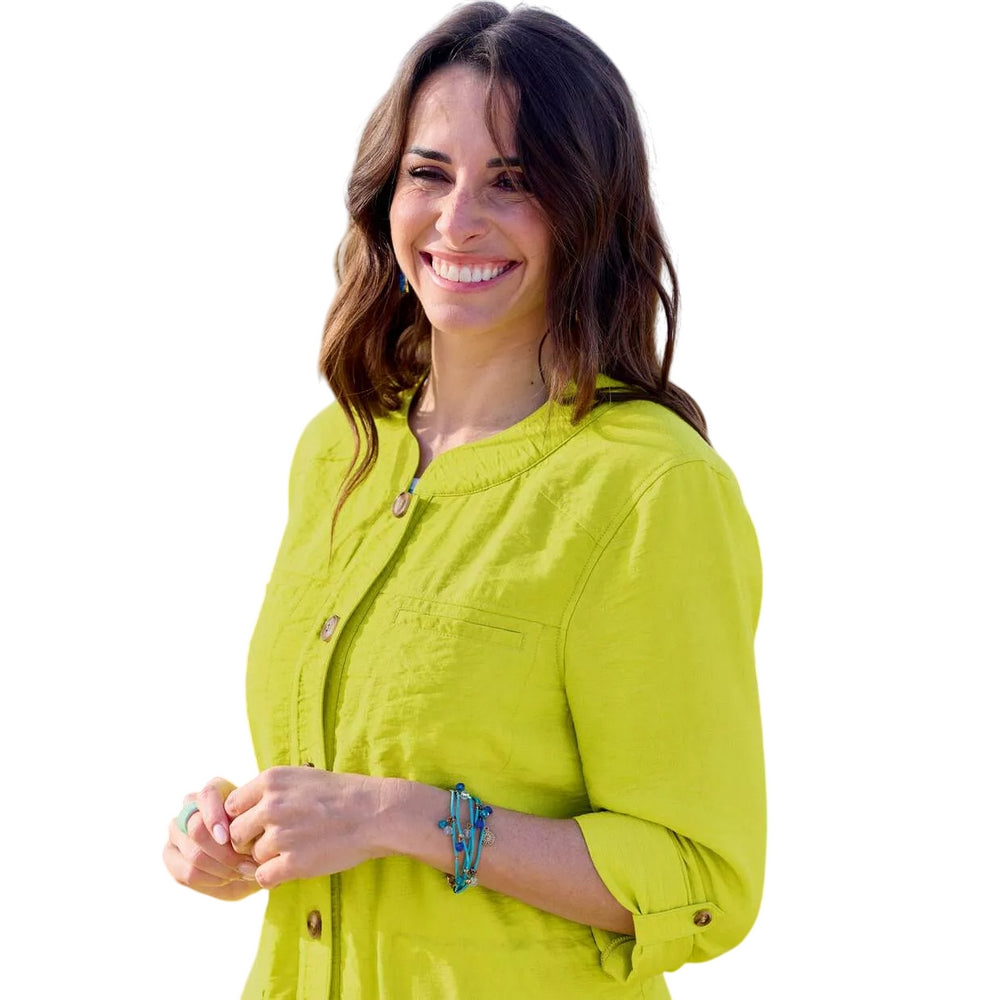 Lime Green - Back - Atlas for Women Womens-Ladies Safari Jacket