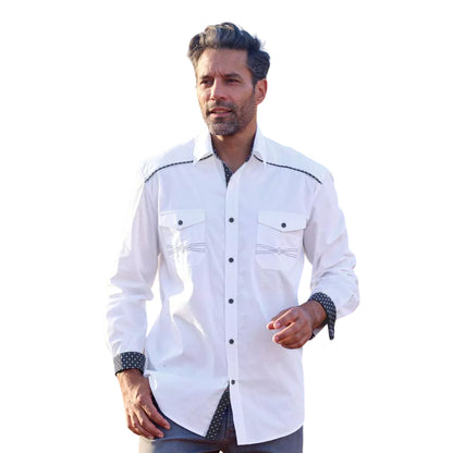 White - Back - Atlas For Men Mens Poplin Long-Sleeved Shirt