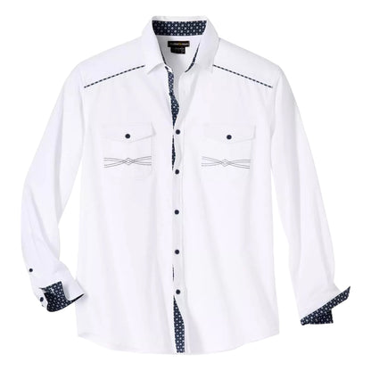 White - Front - Atlas For Men Mens Poplin Long-Sleeved Shirt