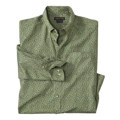 Khaki Green - Front - Atlas For Men Mens Microprint Poplin Shirt