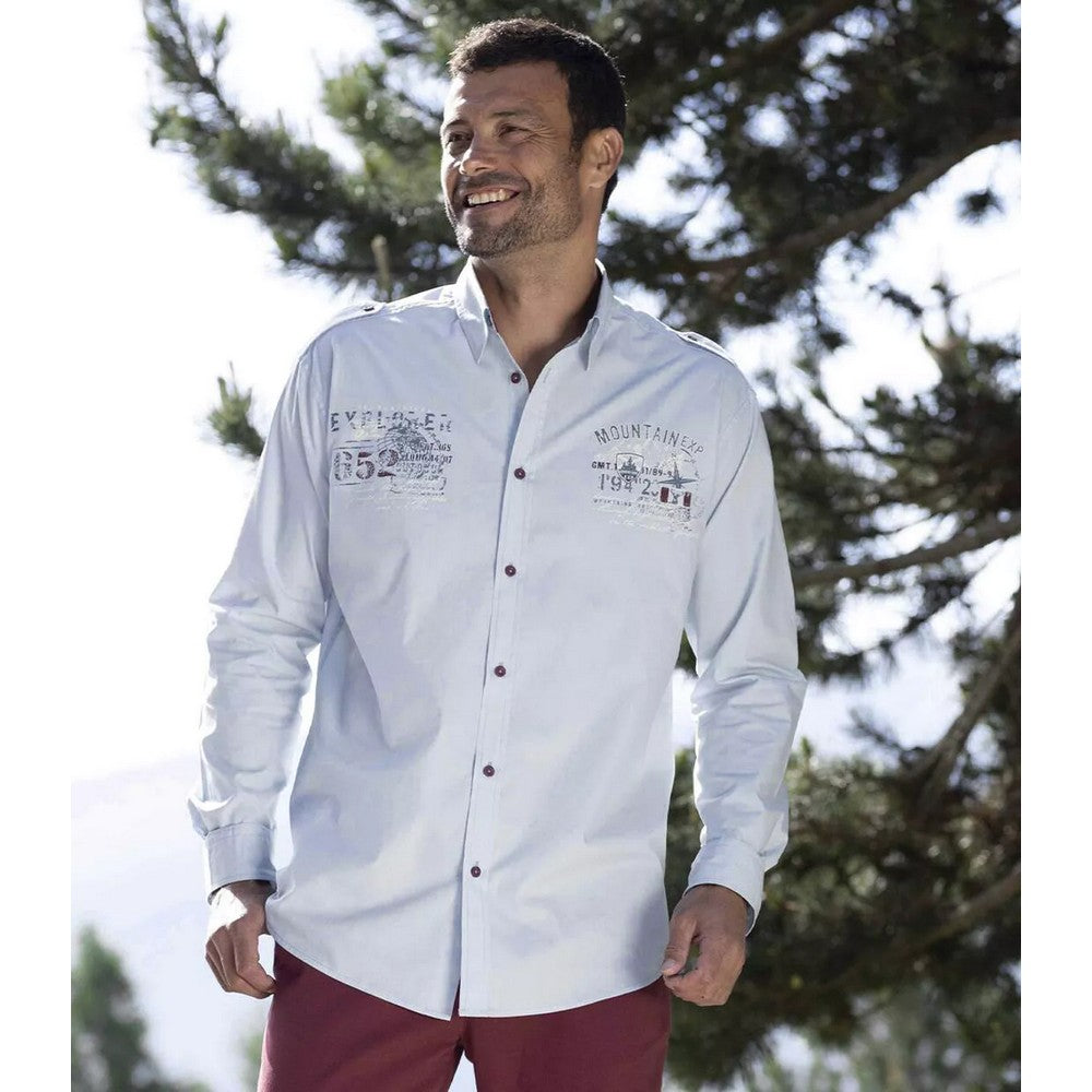 Sky Blue - Side - Atlas For Men Mens Pilot Shirt